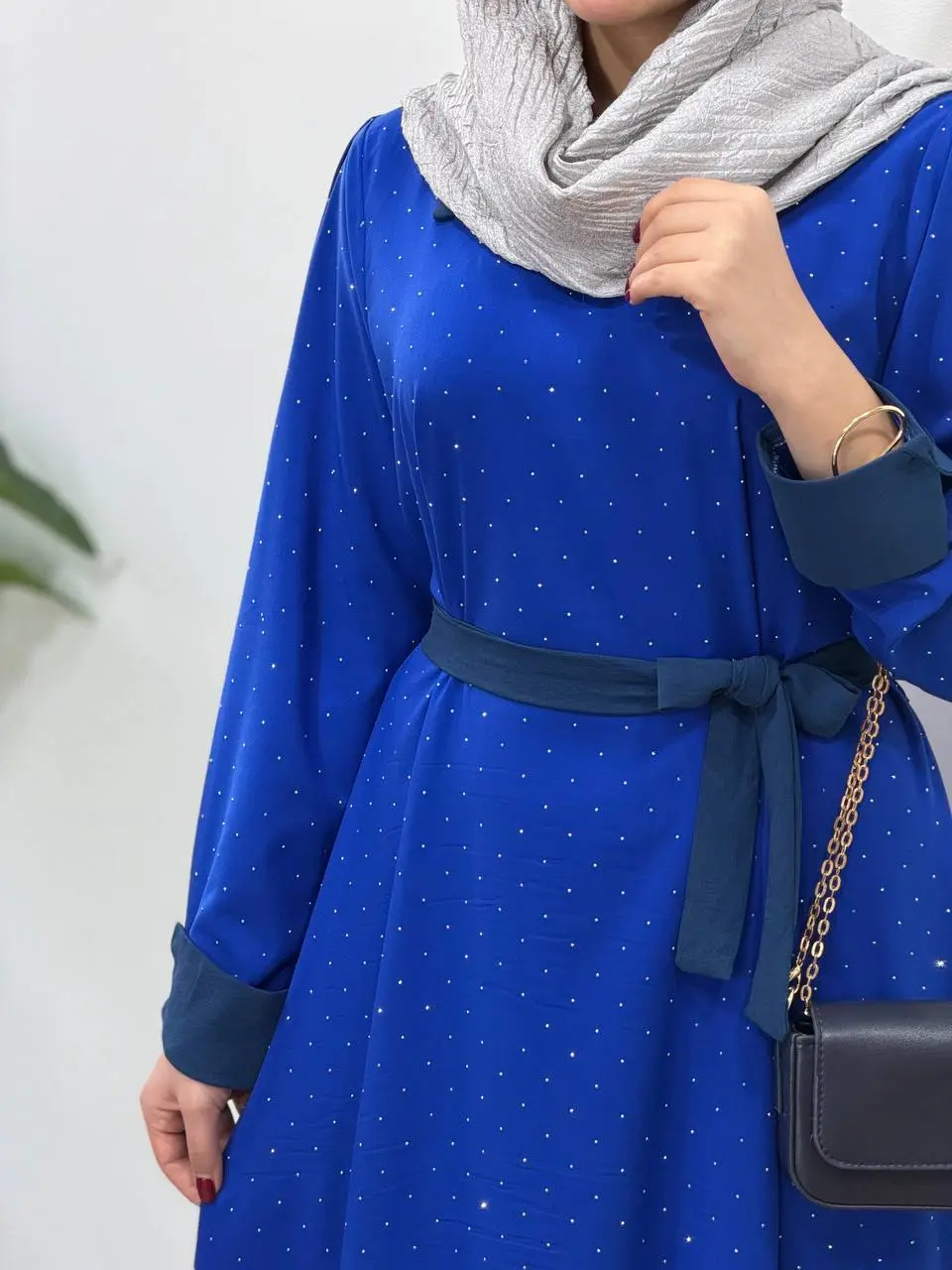 پیراهن مانتویی بلند نگین 1